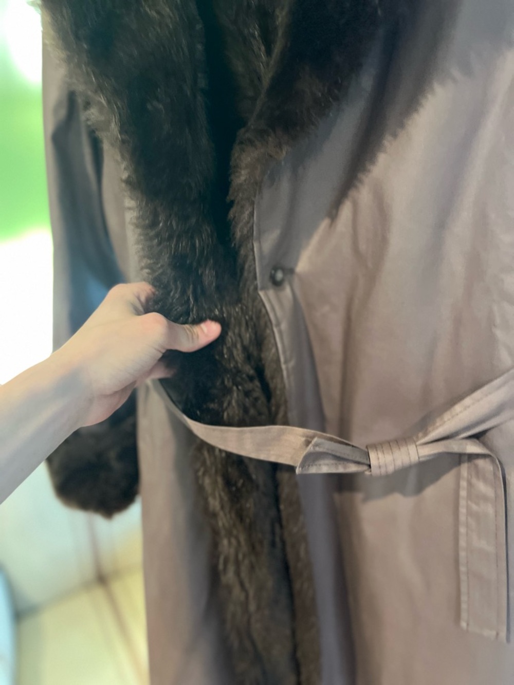 London Fog Brown Coat with Dark Brown Faux Fur Collar - Picture 4 of 6